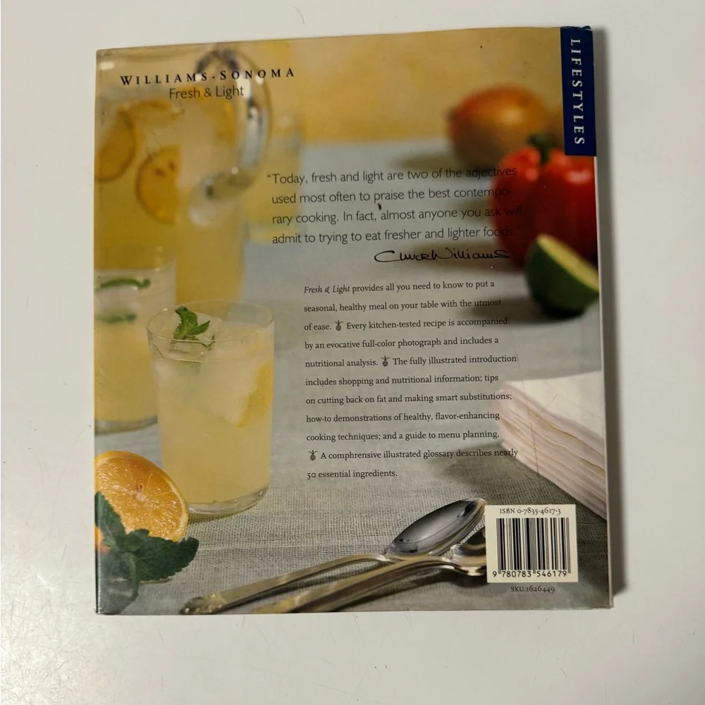 Williams Sonoma Fresh & Light Cookbook hardcover